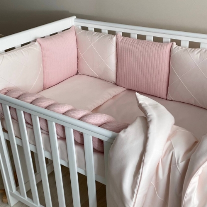 Set complet pentru pătuț bebeluși/copii, 7 piese Velvet roz